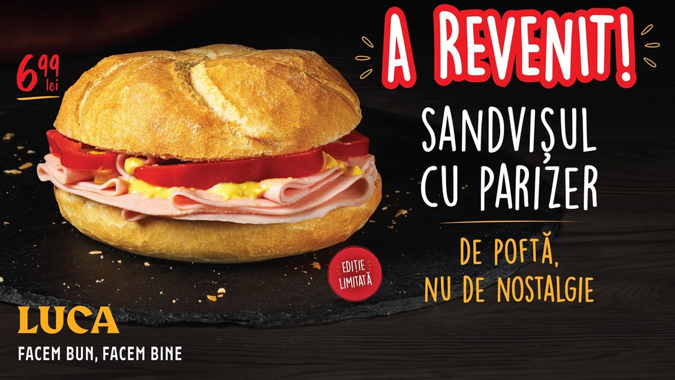 LUCA relansează sandvișul cu Parizer sub sloganul “De poftă, nu de nostalgie”