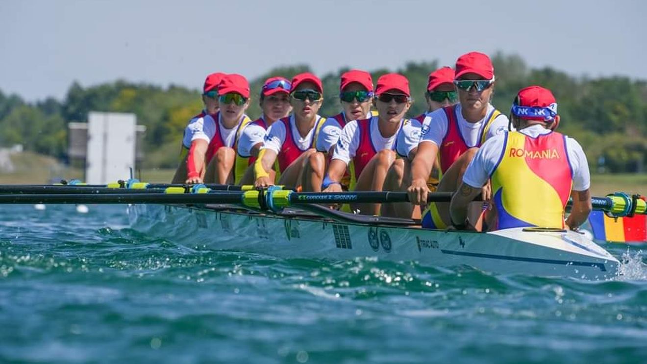 Echipajul feminin de 8+1 al României, medalie de aur la Europenele de canotaj