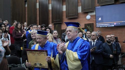 Disidentul anticomunist Adam Michnik,  Doctor Honoris Causa la Universitatea „Ovidius” din Constanța