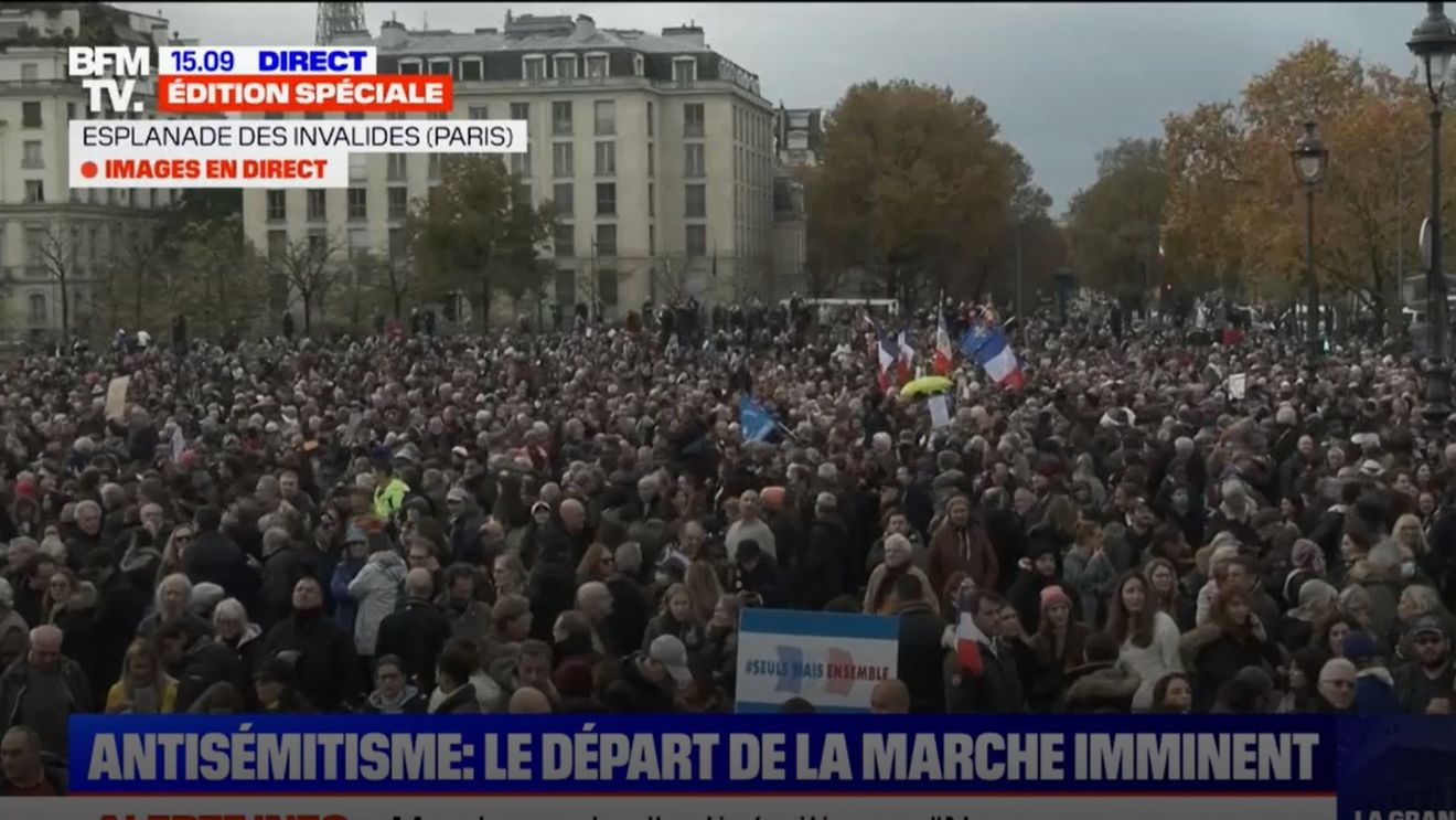 Marşul din Franţa pentru denunţarea antisemitismului: Peste 100.000 de persoane au manifestat la Paris alături de politicieni, inclusiv de extremă dreaptă. Emmanuel Macron nu a participat