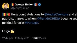 Prima reacție a lui George Simion pe X, acolo unde și-a revendicat victoria în noaptea alegerilor: Felicită extrema dreaptă din Portugalia că a devenit a doua forță politică