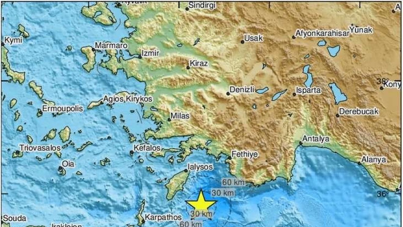 Cutremur de 5,9 grade pe Richter în in insula grecească Rhodos, resimțit până în Cipru