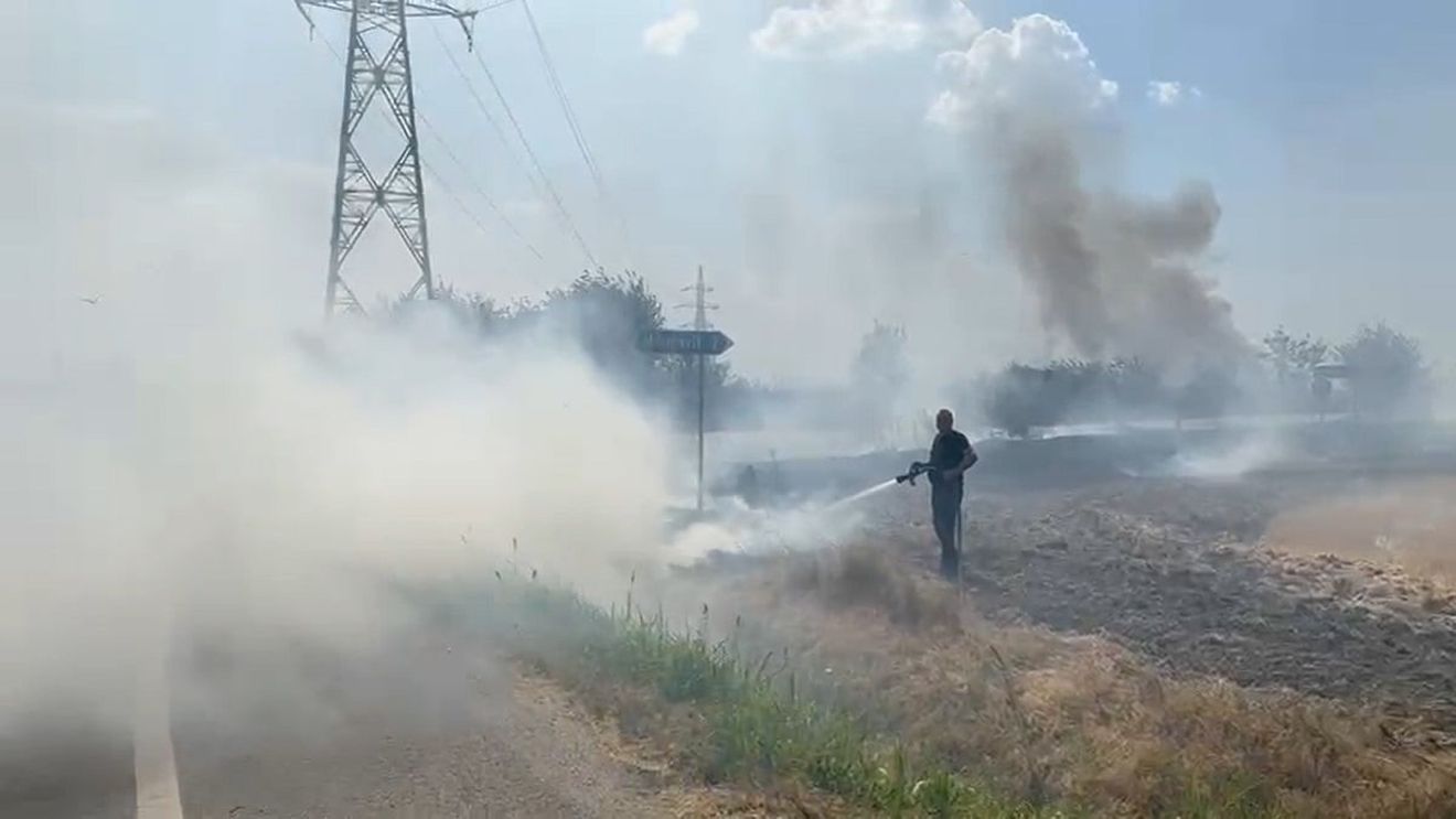 Incendiu puternic de vegetaţie uscată la Maglavit / Suprafaţa afectată este de 70 – 80 hectare / Traficul rutier în zonă a fost deviat