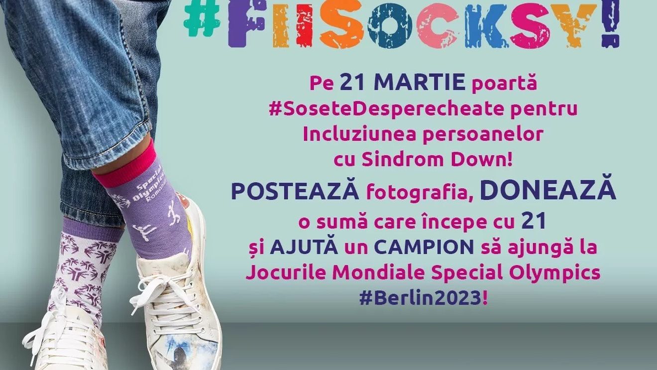 De ziua Internațională a Sindromului Down, Special Olympics România provoacă oamenii să poarte șosete desperecheate și să premieze campionii / De ce sunt șosetele un simbol