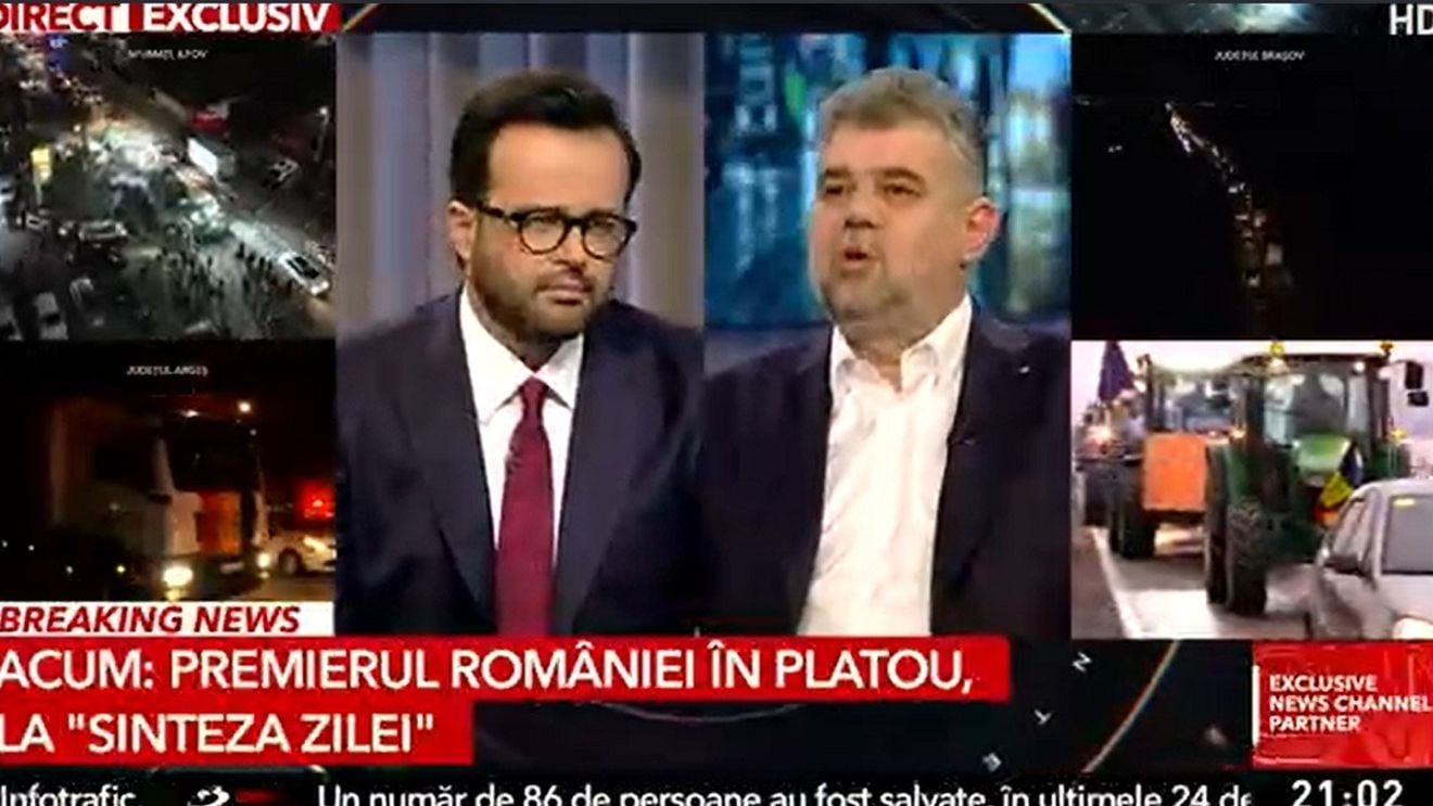 Ciolacu, interviu la Antena 3, în plină criză cu transportatorii și fermierii care protestează în toată țara: Protestele sunt îndreptățite / Cred că într-o zi, două se rezolvă / Toate aceste lucruri sunt căpușate politic