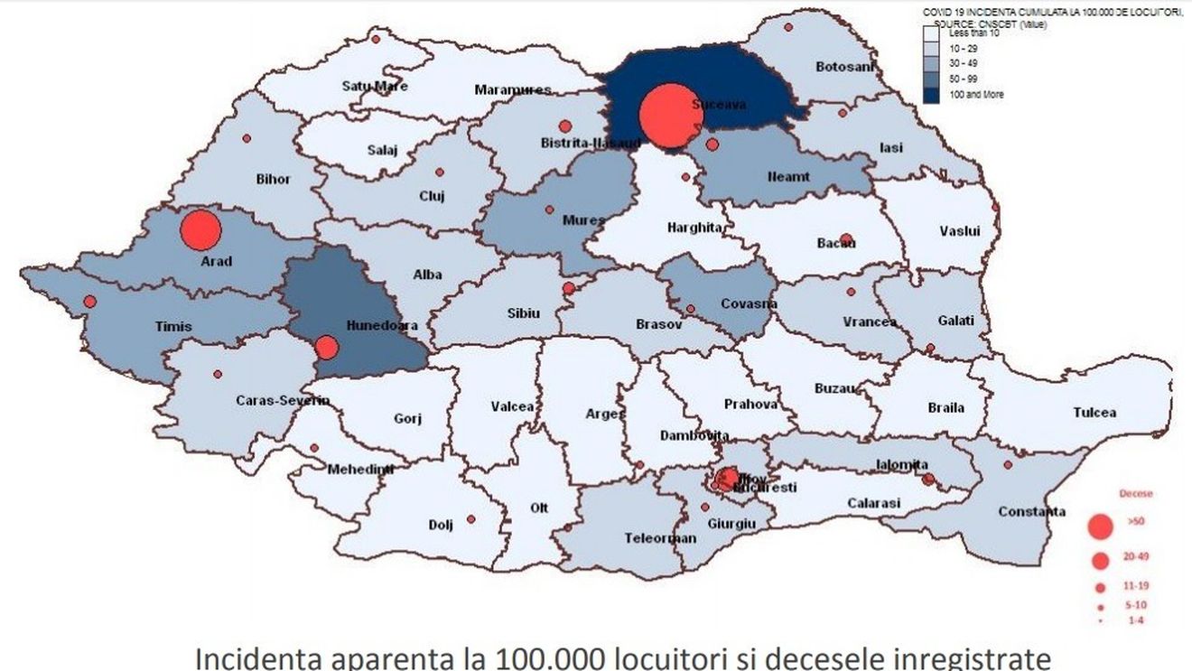 Coronavirus, statistica oficială pentru săptămâna 6-12 aprilie: Jumătate din cazuri, înregistrate în cinci județe / Unul din opt cazuri e un cadru sanitar infectat