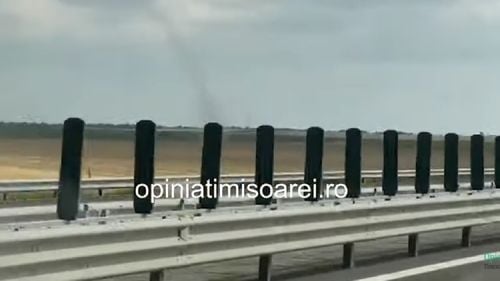 VIDEO Nori-fuior, asemănători unor mini tornade, surprinși lângă Timișoara, în timp ce zona se afla sub cod portocaliu de furtună