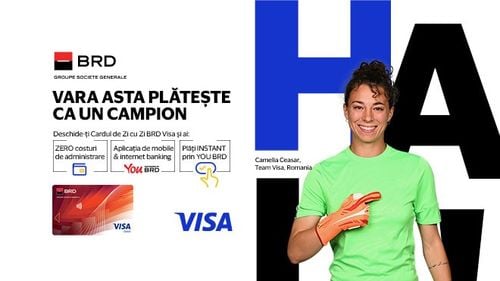 Vara asta plătește ca un campion cu cardul de Zi cu Zi BRD Visa! Deschide-ți acum un cont și beneficiezi de 0 costuri la administrare. Plătește rapid și sigur cu ajutorul aplicației de mobile banking YOU BRD și bucură-te de libertatea de a cheltui oriunde și oricând! (P)