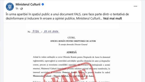 Ministerul Culturii și Oficiul pentru Drepturile de Autor dezmint că Demeter Andras și-ar fi dat singur transfer: ”Document fals”, susține ministerul / ”Nu a fost transmisă sau înregistrată nicio astfel de cerere”, spune ORDA
