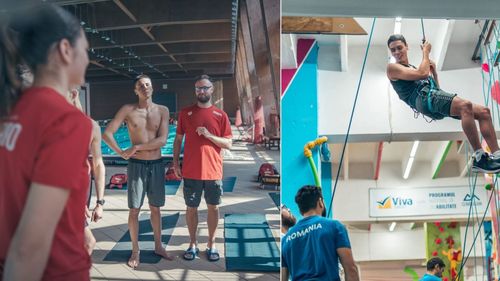 „Am învățat enorm de la acești sportivi” – David Popovici, după un antrenament la bazinul Dinamo cu lotul național de paraescaladă, înainte de competiția lor în SUA