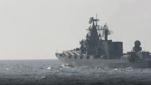 SUA: Nava de război „Moskova” a fost lovită de două rachete ucrainene înainte de a se scufunda