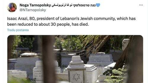 Șeful comunității evreiești din Liban, redusă la circa treizeci de persoane, a murit