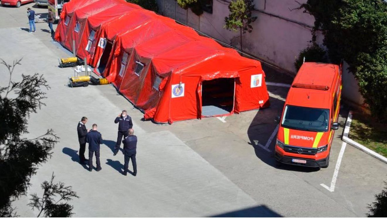 Spital de campanie achiziționat pentru ISU Cluj. Emil Boc: un punct medical care permite intervenția de urgență pentru minim 20 de persoane