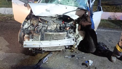 Foto Urziceni: Accident violent între localitățile Movilița și Sinești, în urma coliziunii dintre un autoturism și o autoutilitară