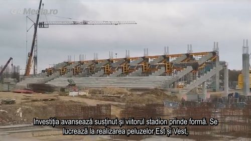 VIDEO Cum arată șantierul de la primul stadion care se construiește în Timișoara după Revoluție / Lucrările trebuie finalizate în anul 2026