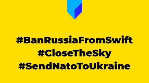 Solidarizare #hashtag: Forțele de la Kiev fac apel la populație să eticheteze liderii lumii, pentru a-i convinge să excludă Rusia din SWIFT și să trimită NATO în Ucraina