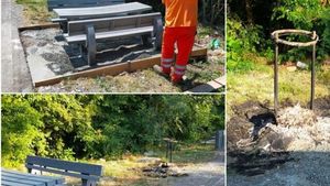 Bănci și mese distruse, coșuri de gunoi incendiate. Drumuri și Poduri Timișoara susține că repară degeaba popasurile de pe drumurile naționale