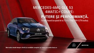 Pentru cei mai îndrăzneți! Alătură-te unei noi generații de neoprit și intră în cea mai rapidă familie din lume, cu Mercedes-AMG GLE 53 4MATIC+ COUPÉ. Rată lunară începând de la 918 EUR (TVA inclus). Află mai multe (P)