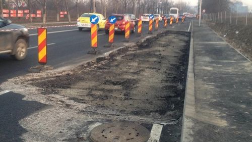 VIDEO Ciotul de autostradă urbană s-a stricat la doar două luni de la inaugurare. Circulație îngreunată pe Șoseaua Petricani