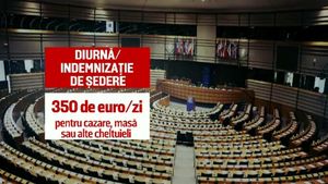 Care este salariul unui europarlamentar. Diurna zilnică este de 350 de euro