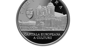 Monedă de argint cu tema Timişoara 2023 - Capitală Europeană a Culturii, lansată de BNR