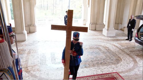 Sicriul cu rămăşiţele domnitorului Grigore Alexandru Ghica, mutat la sediul Jandarmeriei din Iași