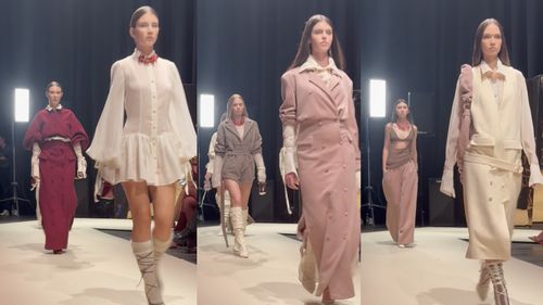 Ramona Bizbac a prezentat la Romanian Fashion Week București o colecție axată pe texturi, confort și construcție clară