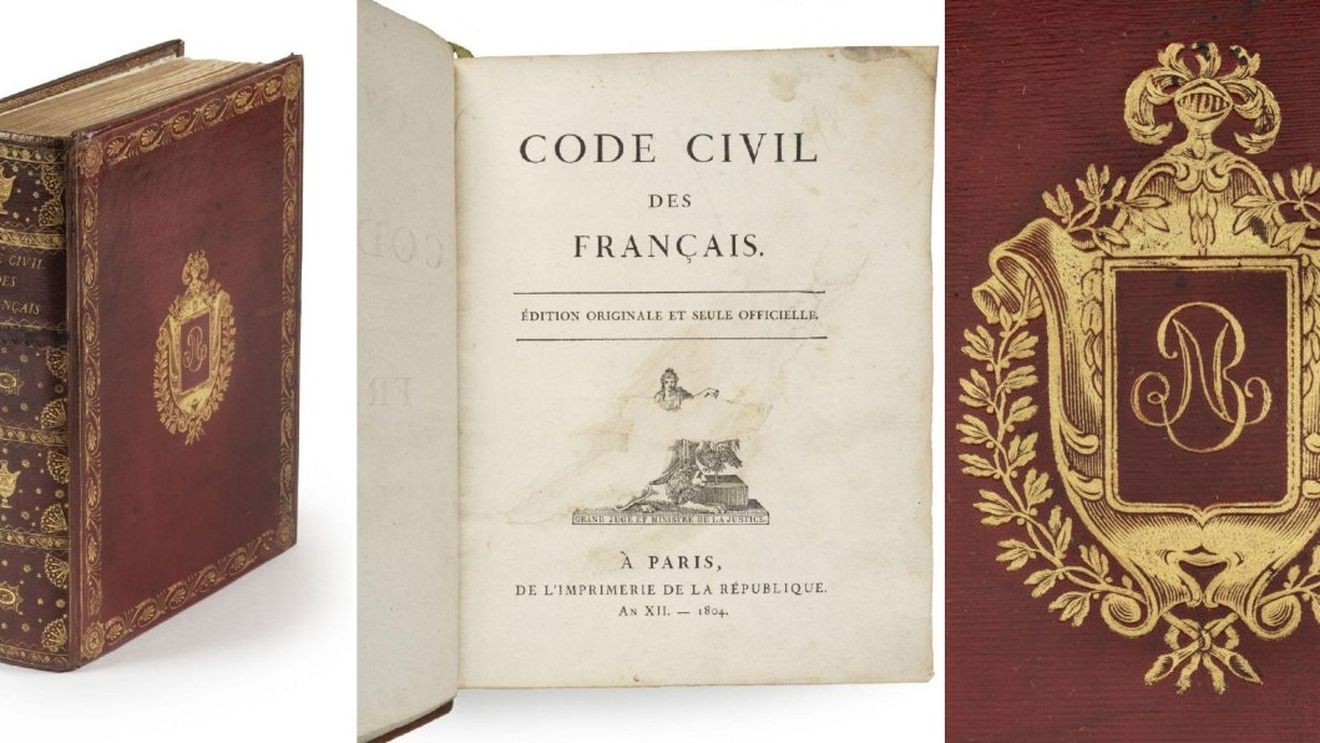 Un volum excepțional al Codului civil francez din 1804 al lui Napoleon Bonaparte, scos la licitație în 6 martie 2025 / Prețul de vânzare estimat: între 100.000 și 200.000 Euro