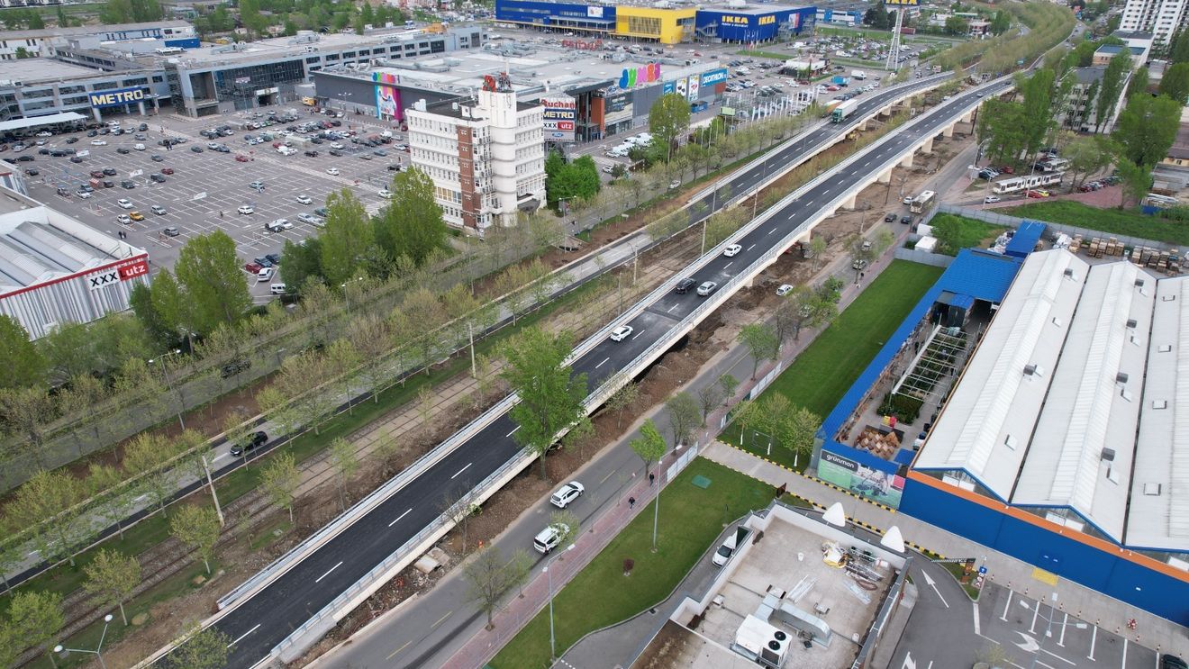 FOTO Au fost deschise două noi pasaje rutiere supraterane în zona comercială Pallady din București/ Un alt pasaj, care face legătura cu Autostrada Soarelui, este în construcție