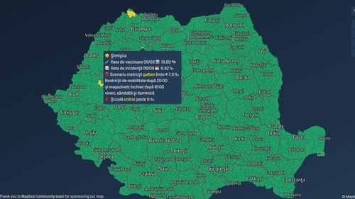 HARTĂ 9 localități au trecut de 6 la mie incidență, pragul de școală online / Alte 7 localități au o rată de infectare de peste 5 la mie