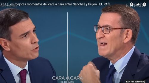 Liderul opoziției conservatoare, Alberto Feijoo, câștigă dezbaterea televizată cu premierul socialist Pedro Sanchez, înaintea alegerilor parlamentare din Spania