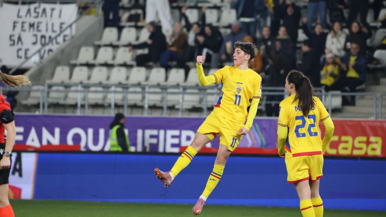 Naționala feminină de fotbal a României a câștigat primul meci din preliminariile Cupei Mondiale din 2027, 1-0 cu Republica Moldova