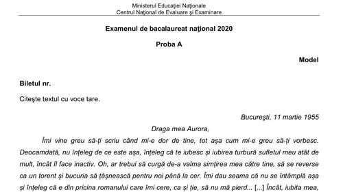 BAC 2020 Modele de subiecte pentru oralul de Limba română de la Bacalaureat au fost publicate de Ministerul Educației. Descarcă testele de pregătire și baremul de la examenul oral