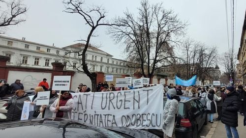 Protest la Timișoara, pentru obținerea unui spaţiu în care să se desfăşoare activitatea maternităţii Odobescu, după ce aceasta a fost închisă ca urmare a prăbuşirii unui tavan în secţiile de neonatologie şi obstretică