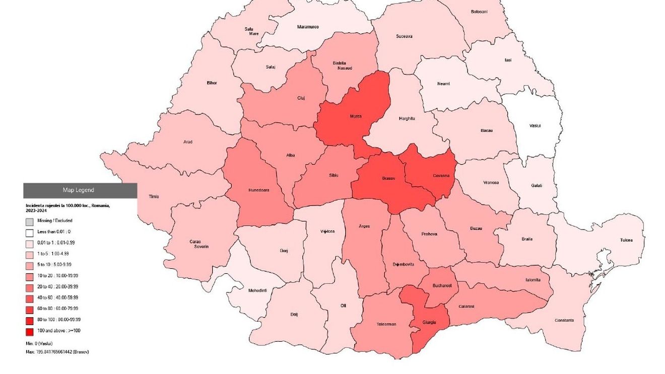 Peste 550 de cazuri de rujeolă confirmate în ultima săptămână / Epidemia s-a extins în 40 de județe plus Capitala / Harta îmbolnăvirilor