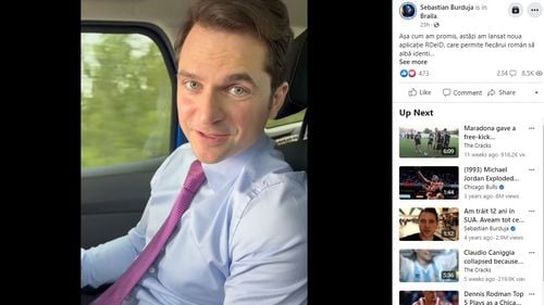 VIDEO Ministrul Sebastian Burduja a postat pe net un clip în care apare în mașină fără centura de siguranță obligatorie