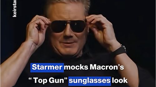 VIDEO Premierul britanic îl ironizează pe Macron și apare într-o emisiune cu ochelari de soare spunând ”Bonjour”