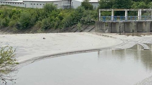 Râul Ialomiţa în zona Târgoviştei a devenit un râu de nămol din cauza decolmatării barajului de la Pucioasa