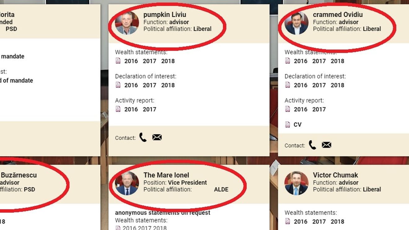 Liviu Pumpkin, Valentin Spyglass și Ionel Le Grand - consilierii județeni din Vrancea. Erori amuzante ale site-ului oficial al CJ Vrancea în versiunile engleză și franceză
