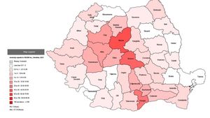 Încă 445 de cazuri de rujeolă confirmate în ultima săptămână, adică 18% din îmbolnăvirile din tot anul 2023 / Mureș și Brașov înregistrează jumătate din cazurile din toată țara / Epidemia s-a extins în 34 de județe și municipiul București - Hartă