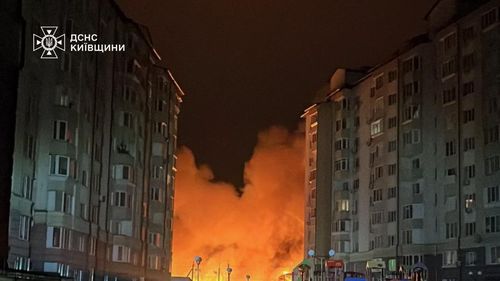 Nod feroviar în apropiere de Kiev, lovit de drone și rachete rusești / Un depou și mai multe vagoane de tren avariate