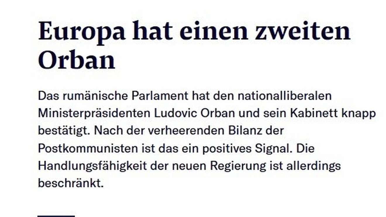 Cum riscă Orban de la București să fie confundat cu Orban de la Budapesta/ Influent ziar elvețian: Din punct de vedere politic cei doi “nu-şi ţin fânul pe acelaşi ogor”