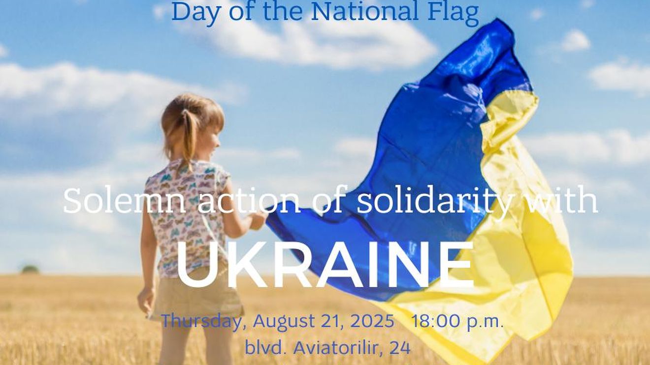 Ziua Independenței Ucrainei, acțiune de solidaritate în piața de lângă Ambasadă, în București