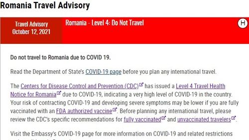 Guvernul SUA, avertizare de urgență pentru cetățenii americani: Nu călătoriți în România! / Tara noastră, alături de Belarus, Moldova, Bosnia și Cambodgia