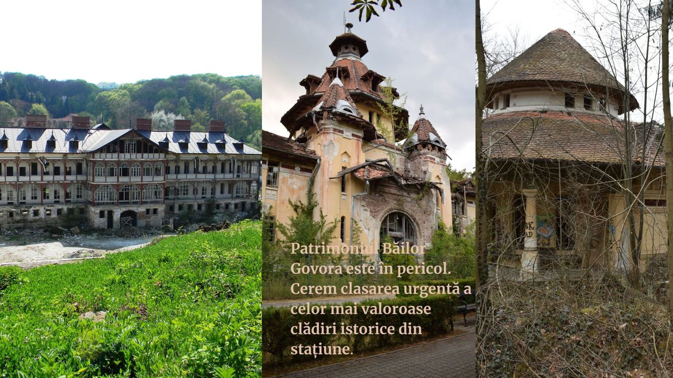 Patru obiective istorice din vechea stațiune balneară Băile Govora, aflate „în al 12-lea ceas” de degradare. Apel public al organizațiilor de protejare a patrimoniului pentru clasarea „de îndată” ca monumente istorice
