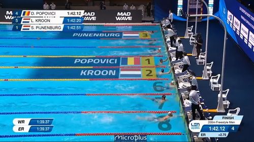 VIDEO Finala câștigată de David Popovici la Campionatul European de natație în bazin scurt. Este primul înotător român care realizează această performanță