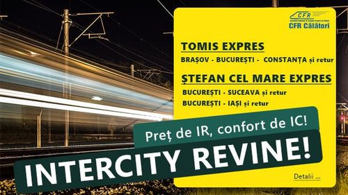 Tren rapid Constanța - Brașov: 4 ore cu noul Tomis Expres, de pe litoral în zona montană