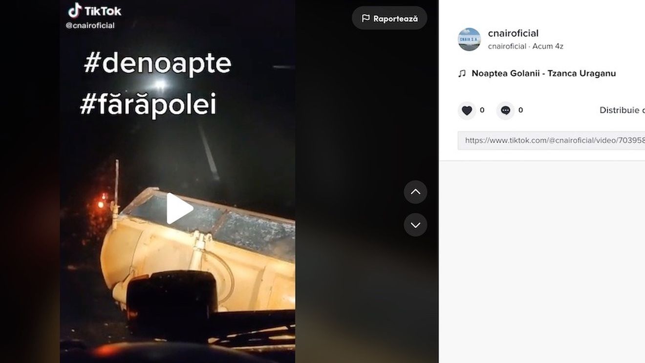 CNAIR, pe Tik Tok: Acțiune de noapte în ritmuri de manele / ”Noaptea golanii, nu fac nani-nani, ei fac combinații, când sforăie alții”