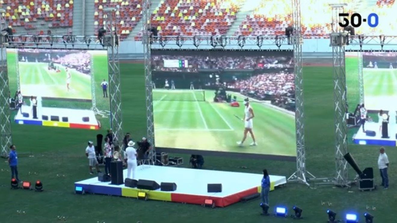 Simona Halep, pe Arena Națională: ”A fost un vis împlinit la care, de fapt, nici măcar nu am visat! Mulțumesc României, unde sper să trăiesc toată viața”/ Campioana a comentat cu Ion Țiriac secvențe din finala proiectată pe un ecran uriaș