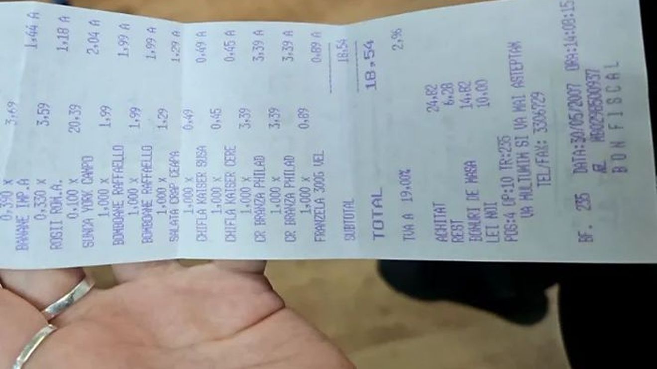 După 20 de ani. Bon fiscal din 2007, găsit într-o revistă: ce cumpărai cu 18,54 lei și cât ar costa azi același coș